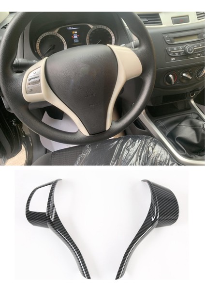 Nissan Navara Için NP300 2016-2021 Karbon Fiber Araç Direksiyon Simidi Paneli Düğmesi Kapak Trim Dekoratif Etiket Aksesuarları (Yurt Dışından) fiyatları