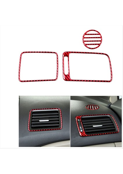 Honda Civic 8 Gen 2006-2011 Için 3pcs Kırmızı Karbon Fiber Kopilot Hava Havalandırma Kapak Döşeme (Yurt Dışından) indirimleri