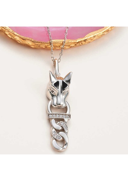 925 Ayar ​gümüş Kaplan Figürlü Kadın Kolye T8034 (972972)