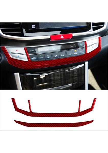 Honda Accord 13-17 Için Kırmızı Karbon Fiber Ac Konsolu Çerçeve Kapağı Trim Tip A (Yurt Dışından) fırsatları