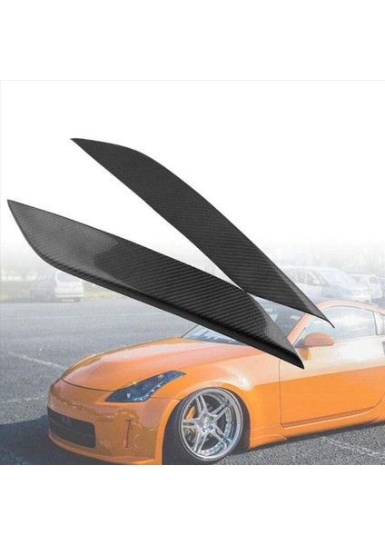 2003-2008 Nissan 350Z Fairlady Z Z33 Için Siyah Karbon Fiber Far Göz Kapakları Kapakları (Yurt Dışından)