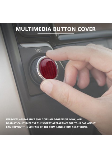 Mazda Mx-5 Mıata Için Mıta Roadster Mx5 Nd 2016+ Merkez Konsolu Multimedya Düğmesi Kapak Kırmızı Karbon Fiber Sticker 2pcs (Yurt Dışından) modelleri