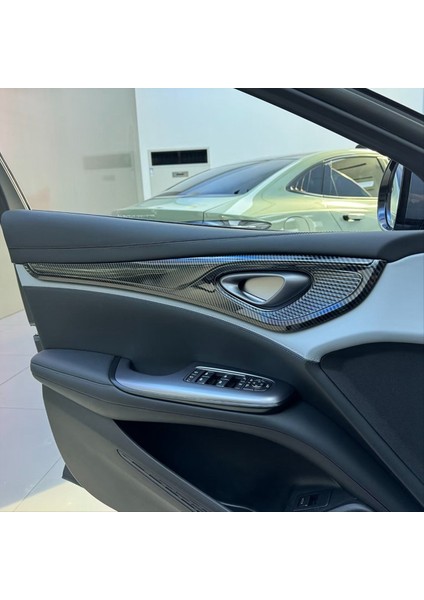 4pcs Iç Kapı Kolu Kapak Kaplama Karbon Fiber Rengi Byd Conta / Byd Atto 4 Için (Yurt Dışından) fırsatları