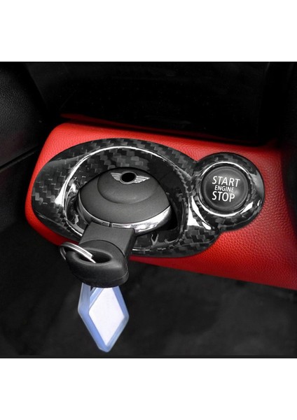 Araba Ateşleme Anahtarı Kapağı Trim Mini Cooper R54 R56 Için Gerçek Karbon Fiber Iç Çıkartma Değiştirme (Yurt Dışından) modelleri