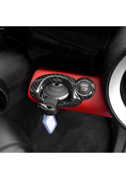 Araba Ateşleme Anahtarı Kapağı Trim Mini Cooper R54 R56 Için Gerçek Karbon Fiber Iç Çıkartma Değiştirme (Yurt Dışından) indirimleri