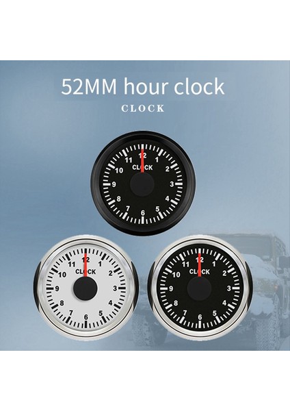 0-12 Saat Metre 2 Inç 52MM Saat Göstergeleri Kırmızı Arka Işık Enstrümanı ile Araba Teknesi Yat Rv 9-32V A Için Saat Ölçerleri Göster (Yurt Dışından) modelleri