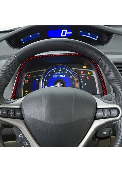 Honda Civic Için 2006-2011 Kırmızı Karbon Fiber Hız Tezgahı Üst Panel Çıkartma Trim (Yurt Dışından) indirimleri