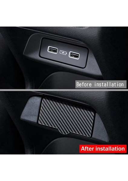 2x Araç Karbon Fiber Arka USB Şarj Cihazı Bağlantı Noktası Hava Çıkış Havalandırma Trim Paneli Koruyucu Kapak Hrv Hrv Hr-V Vezel 2021 2022 (Yurt Dışından) modelleri