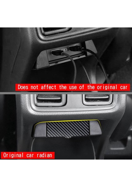 2x Araç Karbon Fiber Arka USB Şarj Cihazı Bağlantı Noktası Hava Çıkış Havalandırma Trim Paneli Koruyucu Kapak Hrv Hrv Hr-V Vezel 2021 2022 (Yurt Dışından) indirimleri