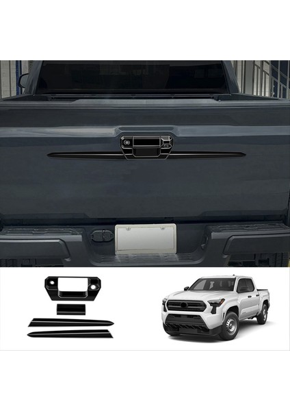Araba Arka Bagaj Kapısı Döşeme Şeritleri Gövde Sapı Toyota Tacoma Için Trim Şeritler 2024 Bagaj Kapağı Dekorasyon Çıkartmaları Parlak Siyah (Yurt Dışından) indirimleri