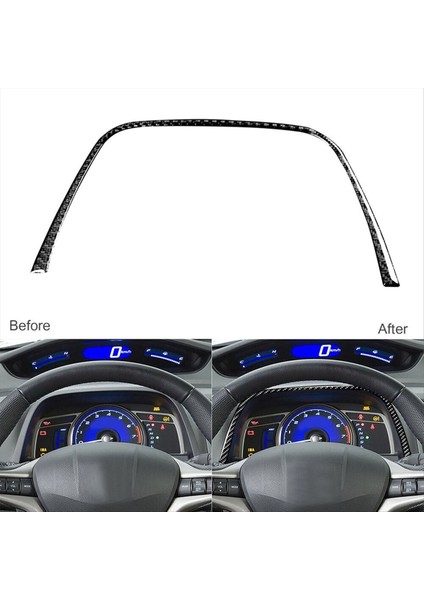Honda Civic 8 Gen 2006-2011 Karbon Fiber Gösterge Tablosu Enstrüman Şeridi Trim (Yurt Dışından) indirimleri