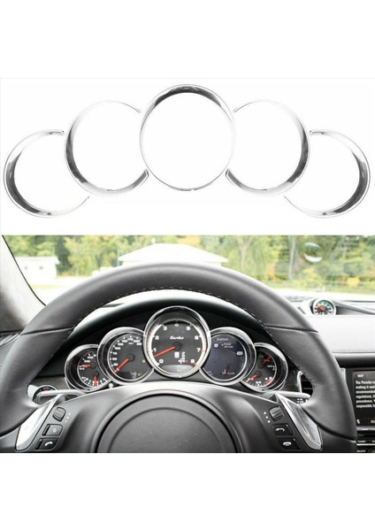 Porsche Için 2x Cayenne 958 2011-2018 Gümüş Araç Gösterge Tablosu Ölçer Yüzük Kapakları Trim Iç Dekorasyonu (Yurt Dışından) fırsatları