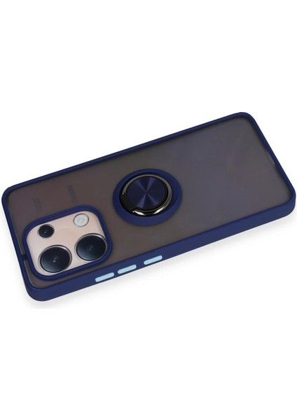 Xiaomi Redmi Note 13 4g Kılıf Montreal Yüzüklü Silikon Kapak - Lacivert modelleri