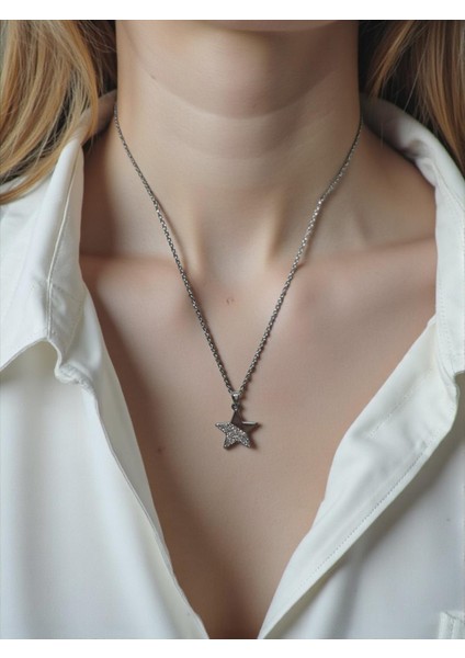 Çelik Yıldız Kolye
