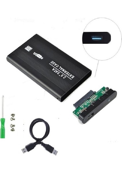 Sata 2.5" USB 3.0 Harici SSD Harddisk Taşınabilir HDD Kutusu Siyah