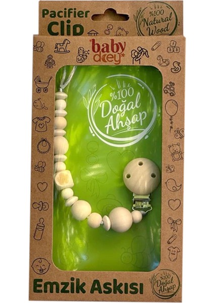 Doğal Ahşap Emzik Askısı (5 Adet) fiyatları