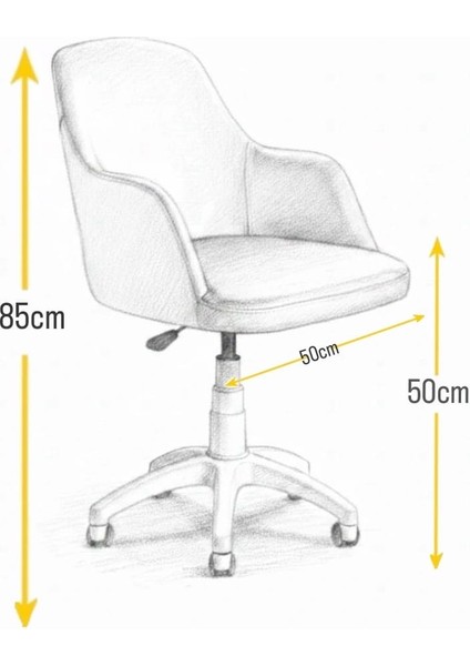 Buse Beyaz Ayaklı Çalışma Sandalyesi Çocuk Bilgisayar Sandalyesi (Ayarlanabilir)