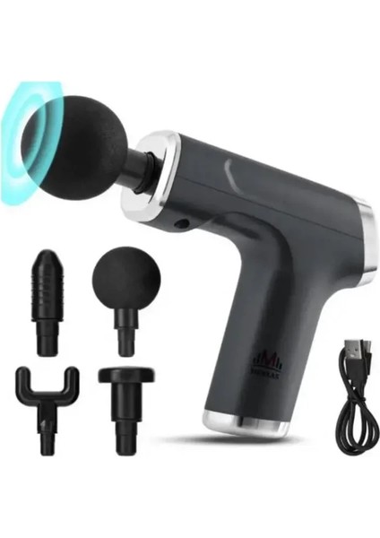 Mini Fascial Gun Profesyonel Şarjlı Masaj Aleti 4 Başlıklı KH-800