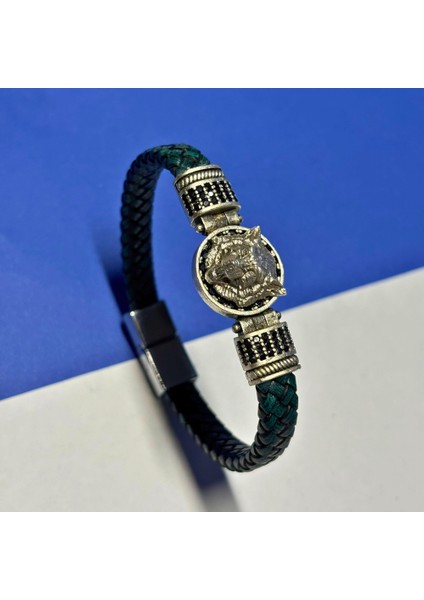 El Işçiliği ile Üretilmiş Hakiki Deri Erkek Bileklik