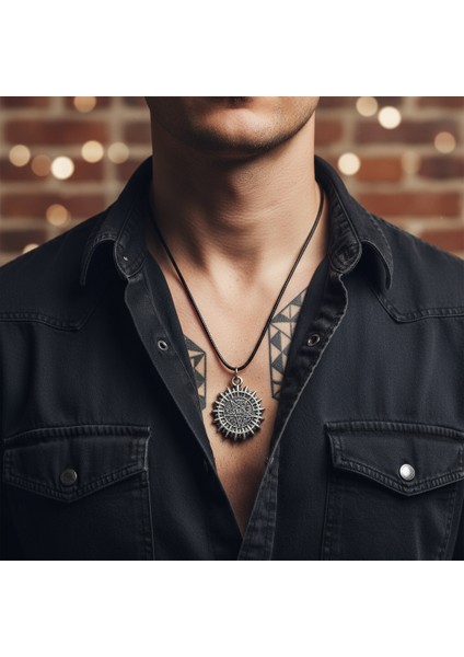 Manga - Black Butler Kuroshitsuji Gümüş Kaplama Deri İp Kolye