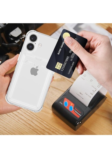 Apple iPhone 17 Pro Kılıf Kartlıklı Anti Şok Korumalı Şeffaf Silikon Lila indirimleri