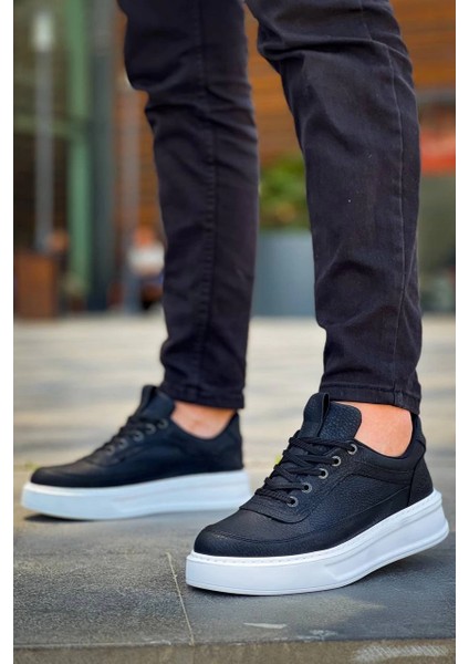 KB-006 Kuback Siyah Cilt Yüksek Taban Bağcıklı Günlük Erkek Ayakkabı fırsatları