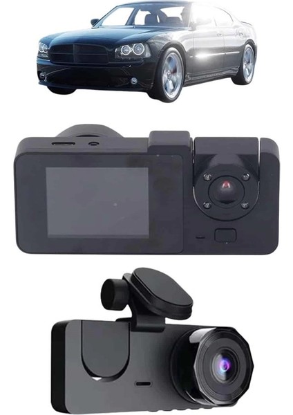 Gece Görüşlü Dvr 3 Lensli Araç Içi Sürüş Kamerası Video Kaydedici