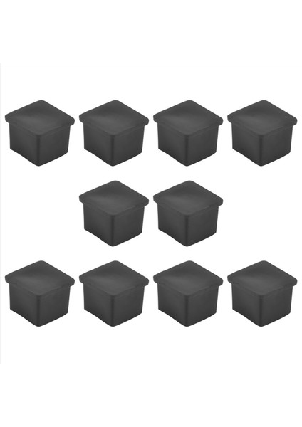 10 Adet 1 &quot x 1&quot Mobilya Kare Kauçuk Ayak Kapakları Koruyucular Siyah (Yurt Dışından)