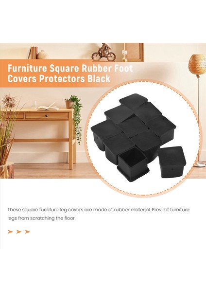 10 Adet 1 &quot x 1&quot Mobilya Kare Kauçuk Ayak Kapakları Koruyucular Siyah (Yurt Dışından) fırsatları