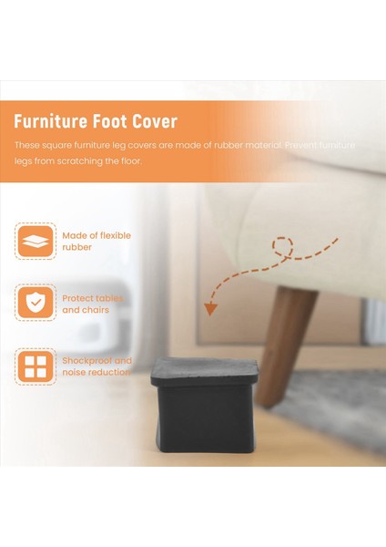 10 Adet 1 &quot x 1&quot Mobilya Kare Kauçuk Ayak Kapakları Koruyucular Siyah (Yurt Dışından) indirimleri