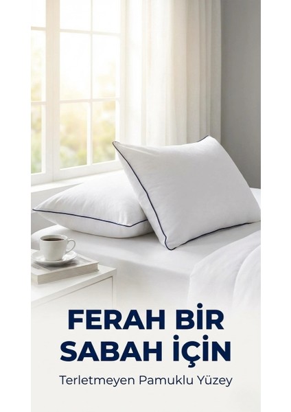 2 Adet Anti-Alerjik Nano Jel Yastık 50X70 Yıkanabilir Pamuk modelleri