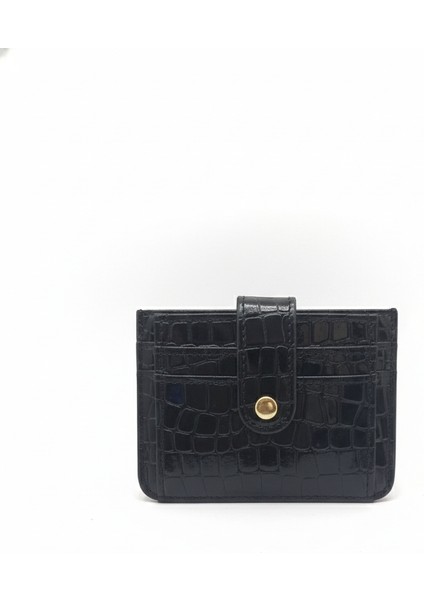 Parlak Kroko Çıtçıtlı Altı Bölmeli Unısex Mini Boy Kartlık Cüzdan