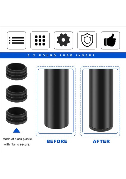 6pcs Plastik Blanking Uç Kapak Boru Tüpü Takma Tapa Kapak 40MM Siyah (Yurt Dışından) indirimleri