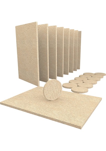 8 Büyük Kendinden Çubuk Mobilya Keçe Çarşafları Ahşap Zemin ve Mobilya Korumak Için 12 Yuvarlak Keçe Pedleri (Yurt Dışından)