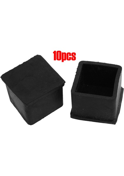 10 Adet 30MM x 30MM Mobilya Ayak Koruyucusu Kare Kauçuk Kapaklar Siyah (Yurt Dışından)