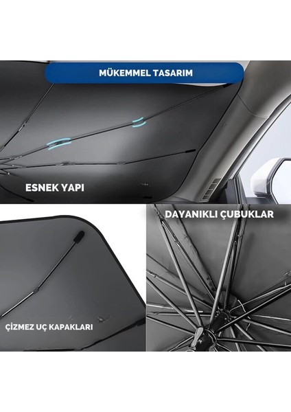 Renault Symbol, Dacia Sandero, Opel Corsa, Ford Ka, Peugeot 208 Uyumlu Oto Şemsiye