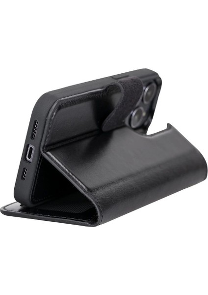 Buğz Apple iPhone 13 Pro Uyumlu Deri Cüzdanlı Kılıf Siyah modelleri
