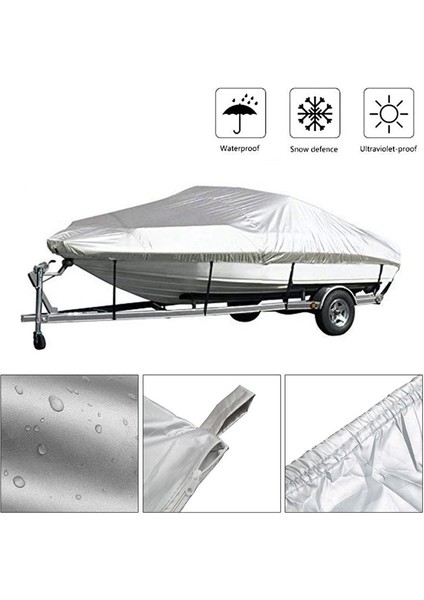 Tekne Kapağı Açık Mekan Koruma Su Geçirmez Yansıtıcı Oxford Kumaş V-Hull Runabouts ve Tekneler Için 11-13FT (Yurt Dışından) fiyatları