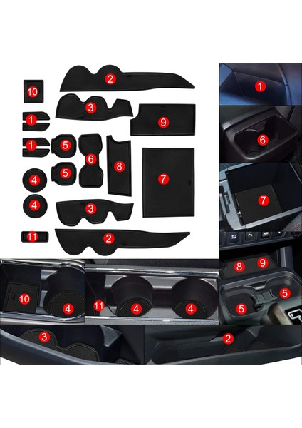 Toyota Tacoma Aksesuarları Için 2016-2021 Özel Liner Kupa Tutucu Konsol ve Kapı Cep Ekleri (Çift Kabin Siyah) (Yurt Dışından) fiyatları