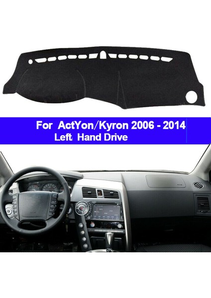 Siyah Araba Dash Mat Dashmat Gösterge Tablosu Kapak Ssangyong Kyron 2005 - 2015 Için Actyon 2005 - 2010 (Yurt Dışından) fırsatları