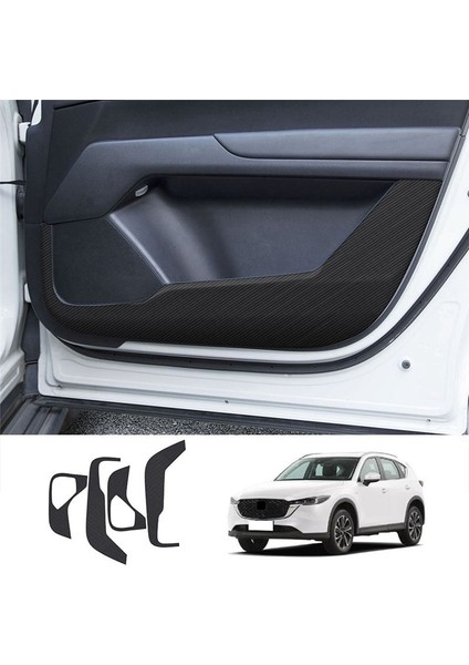 Araba Karbon Fiber Deri Kapı Koruyucu Ped Kapı Tahtası Anti-Tekme Ped Anti-Sert Ped Mat Kapak Mazda Cx-5 Cx5 2022+ (Yurt Dışından) fırsatları