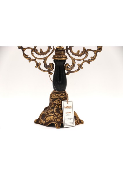 El Yapımı Mermer Taşlı Bronz Şamdan fiyatları