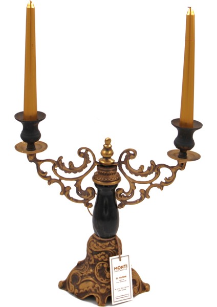 El Yapımı Mermer Taşlı Bronz Şamdan indirimleri