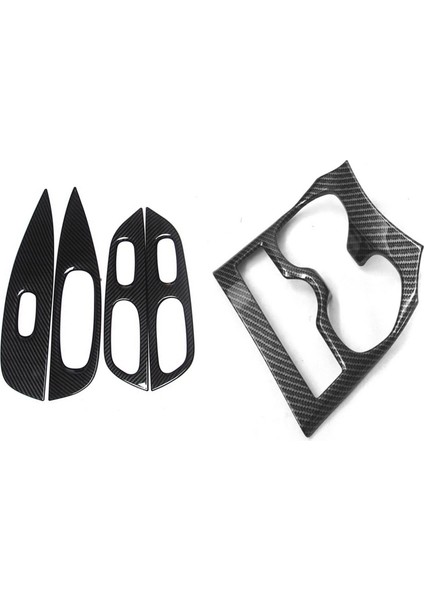 Karbon Fiber Araba Su Bardağı Tutucu Kapak Abs Pencere Kontrol Paneli Cam Asansör Anahtarı Kapağı Trim Araba Stili Aksesuarları (Yurt Dışından)