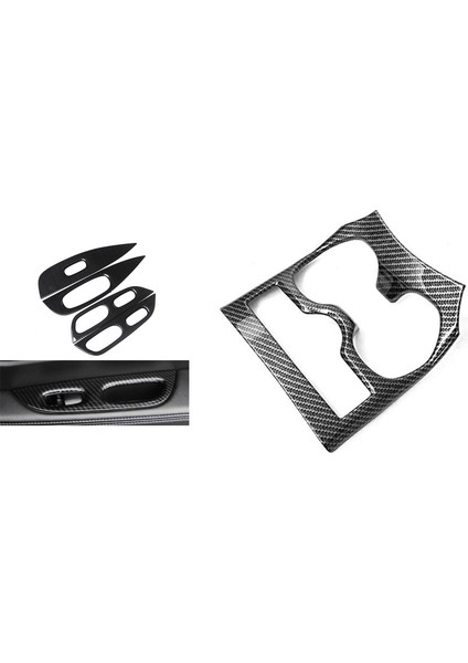Karbon Fiber Araba Su Bardağı Tutucu Kapak Abs Pencere Kontrol Paneli Cam Asansör Anahtarı Kapağı Trim Araba Stili Aksesuarları (Yurt Dışından) fiyatları