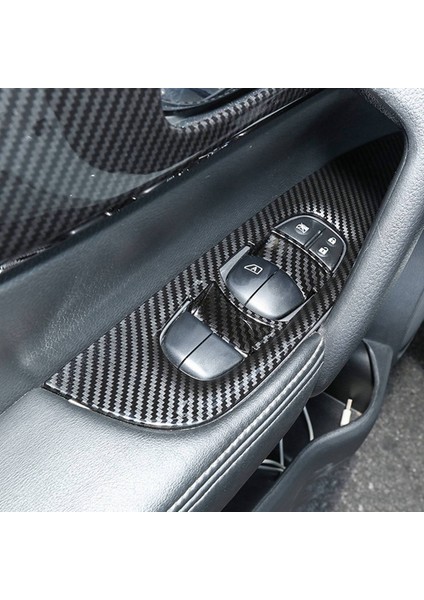 Karbon Fiber Araba Su Bardağı Tutucu Kapak Abs Pencere Kontrol Paneli Cam Asansör Anahtarı Kapağı Trim Araba Stili Aksesuarları (Yurt Dışından) fırsatları