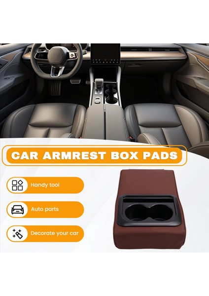 Araç Kol Dayama Kutusu Ped Yorgunluk Karşıtı Dirsek Destek Pedi Arka Koltuk Bardağı Tutucu Depolama ile Evrensel Merkezi Kolçak Ped Kahverengi (Yurt Dışından) indirimleri