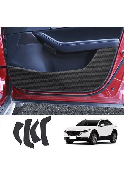 Araba Karbon Fiber Deri Kapı Koruyucu Ped Kapı Tahtası Anti-Tekme Ped Anti-Sert Ped Mat Kapak Mazda Cx-30 CX30 2022+ (Yurt Dışından) fiyatları