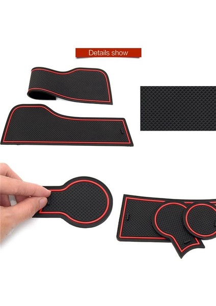 Toyota Prius Için Anti-Slip Kauçuk Kapı Yuvası Kupa Mat 30 XW30 ZVW30 2010-2015 Kapı Groove Mat Aksesuarlar Çıkartmalar Kırmızı (Yurt Dışından) indirimleri