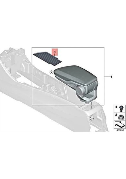 Araç Merkezi Kontrol Kolçak Kutusu Kauçuk Pad 51169387378 Bmw X1 F48 F49 2016+ X1 F3917-23 F45 F46 Sawtop Box Pad (Yurt Dışından) modelleri